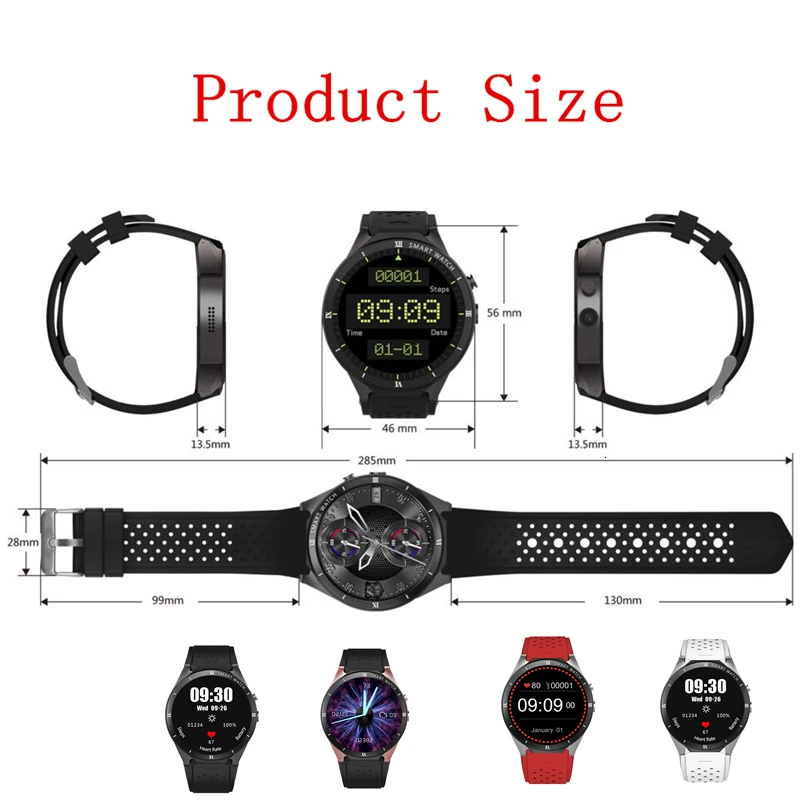 KW88 Pro 1GB + 16GB Android 7.0 Smart Watch Bluetooth 4.0 WIFI 3G Smartwatch Men Wristwatch Support Google Store Voice GPS Maps