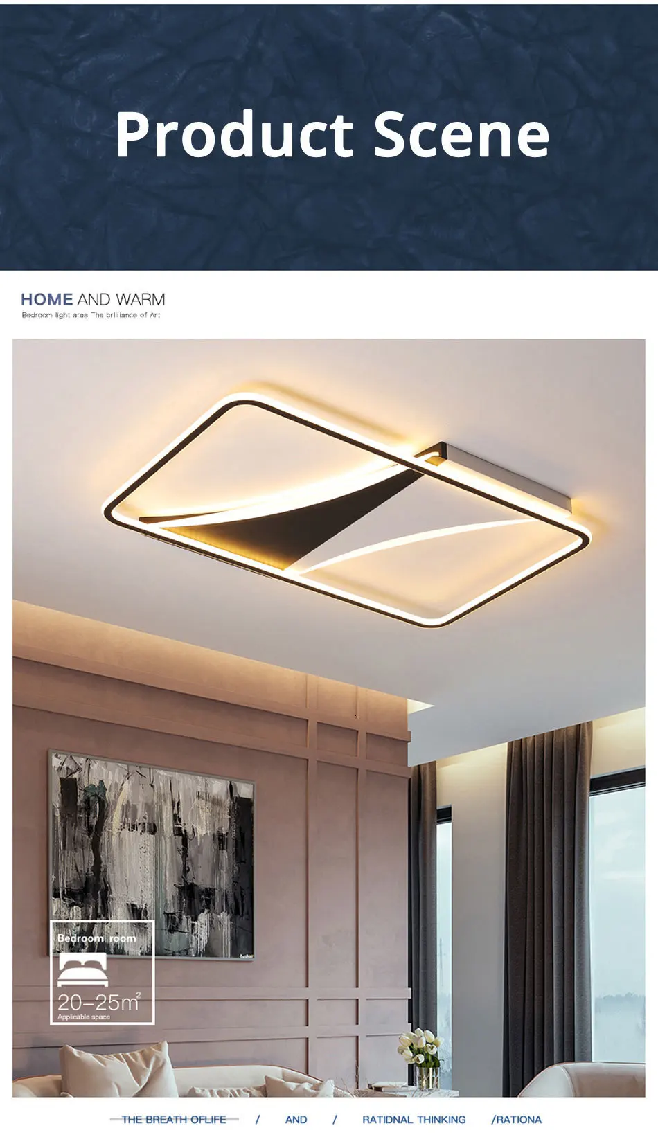Acrylic Round/Square led ceiling lights for living room Plafond home 10-15square meters Lightin fixtures lampe led plafond