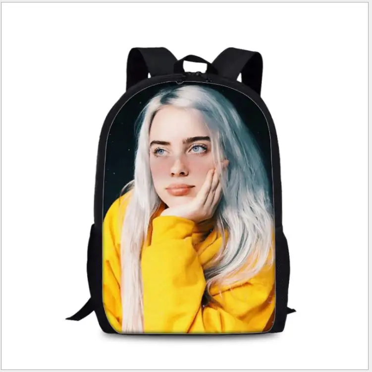 as pictures Billie eilish рюкзак Мужская/женская школьная сумка, Студенческая сумка, мужская сумка для ноутбука, новая модная сумка для книг, вместительный рюкзак для путешествий - Цвет: as pictures