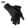 New winter men's leather gloves hand-stitched deerskin warm wear-resistant black wave pattern Cold proof mittens 70% wool lining ► Photo 3/6