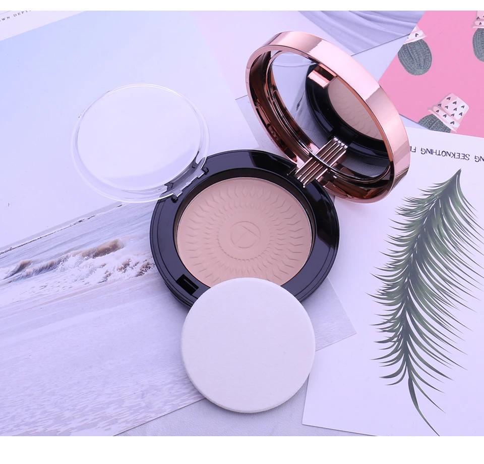 pó com Sopro Rosto pó Natural Mineral Corretivo Óleo-controle Clareamento Maquiagem Cosméticos Pressionado o. tw O.o 3 Cor 9 O. tw o.o 3 cor rosto pó