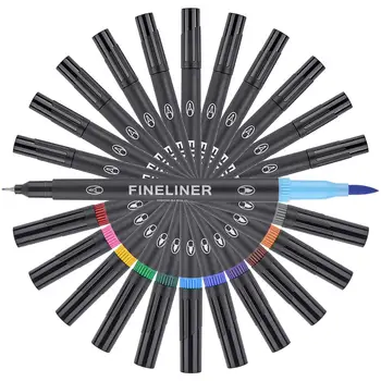 

12/24 Colors Fine/Brush Dual Tip Art Marker Pens Set for Writing Coloring Sketch Drawing Journaling Hand Lettering & Painting
