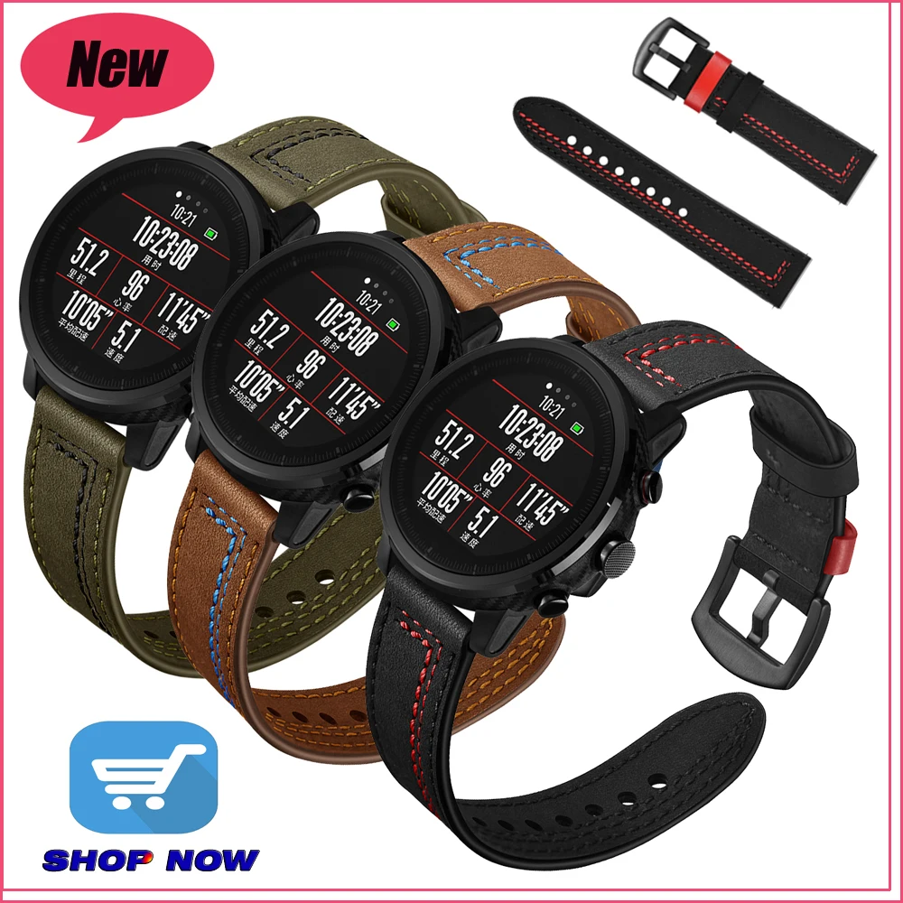YHNUJM New Camouflage Leather+Silicone Watch Strap for Xiaomi Huami Amazfit Stratos Band Amazfit 2 Pace wristband