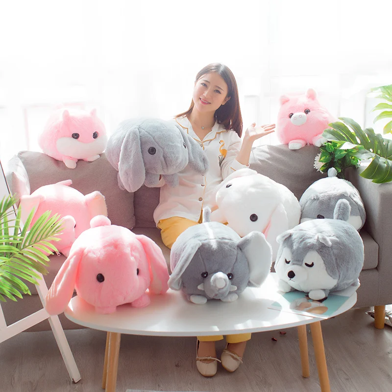45 см плюшевый кролик игрушки милые мягкие животные куклы супер мягкие игрушки свинка слон кролик Куклы Плюшевые подушки детский подарок