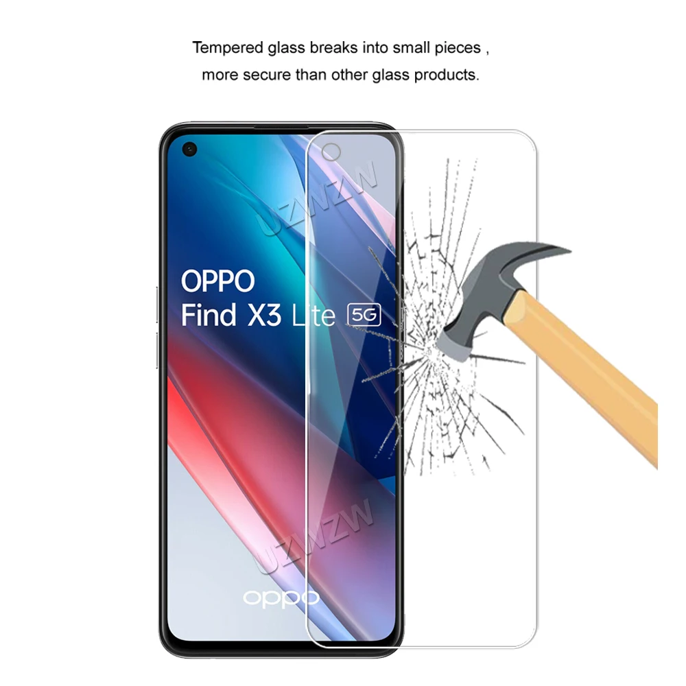 4 in 1 For Oppo Find X3 Lite A15 A5 2020 A52 A53 A53s A72 5G A91 A9 A92 Reno5 4Z 4 Lite 2 2Z Tempered Glass Screen Protector