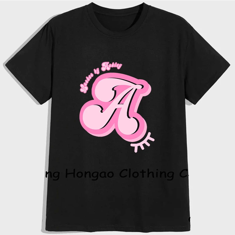 Camiseta de cuello redondo con estampado de venta al por mayor para mujer, camisa de gran tamaño con personalizado, estampado de pestañas prefabricadas, Vintage|Camisetas| - AliExpress
