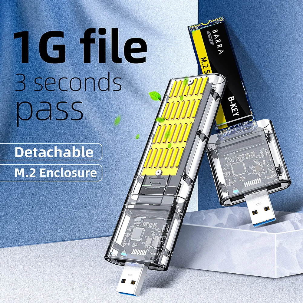 best hdd enclosure Hot Sale M2 SSD CASE SATA Chassis M.2 To USB 3.0 SSD Adapter For PCIE NGFF SATA M / B Key SSD Disk Box For 2230/2242/2260/2280MM usb hdd enclosure