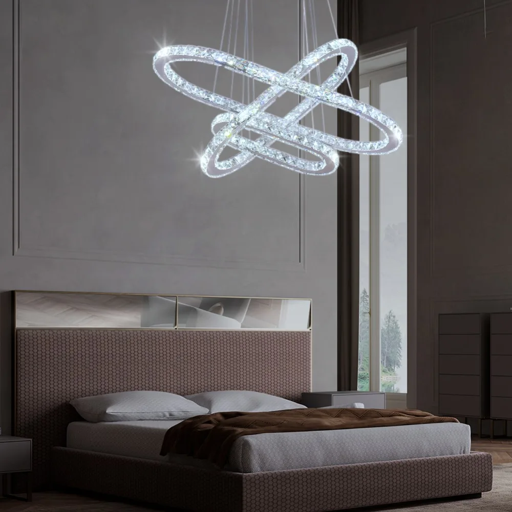 Modern crystal chandelier Ring Lustre Crystal Chandelier Led Lighting Ceiling Chandeliers Lights Lamparas Suspension Lampen