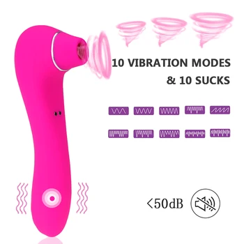 Clitoral Sucking Vibrator 2 in 1 Sex Toy Clitoris G spot Stimulator Dildo Vibrator 10 Vibrating Modes Sex Toys for Women Couples 2