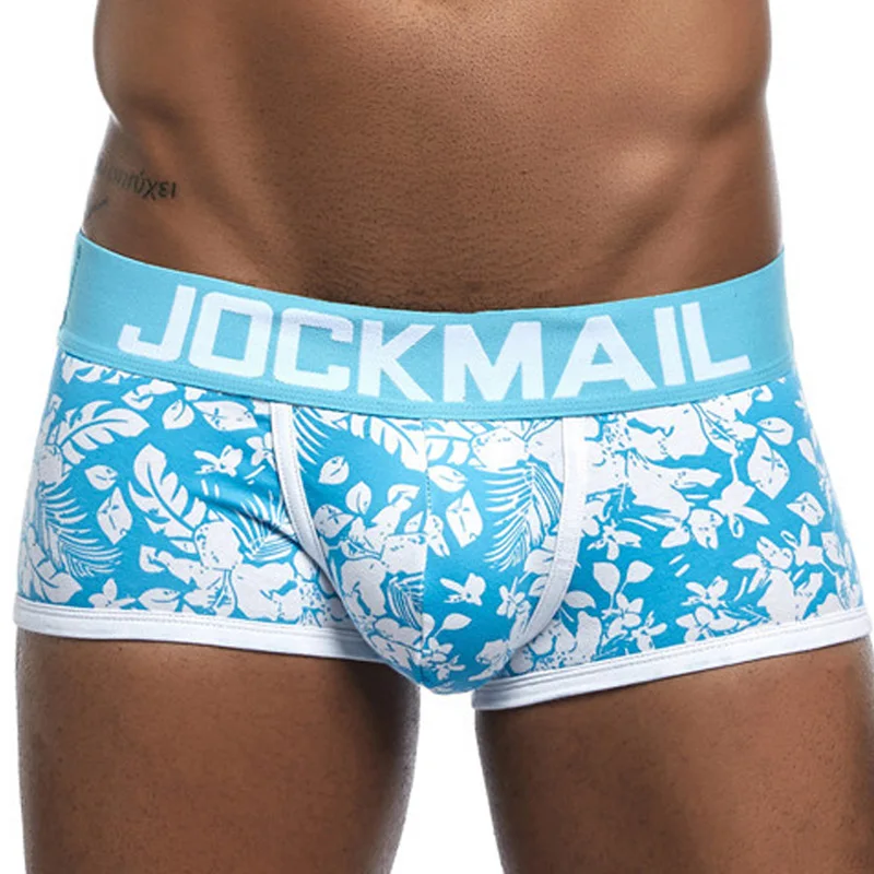 Трусы-боксеры JOCKMAIL мужские нижнее белье с U-образным выпуклым принтом листьев