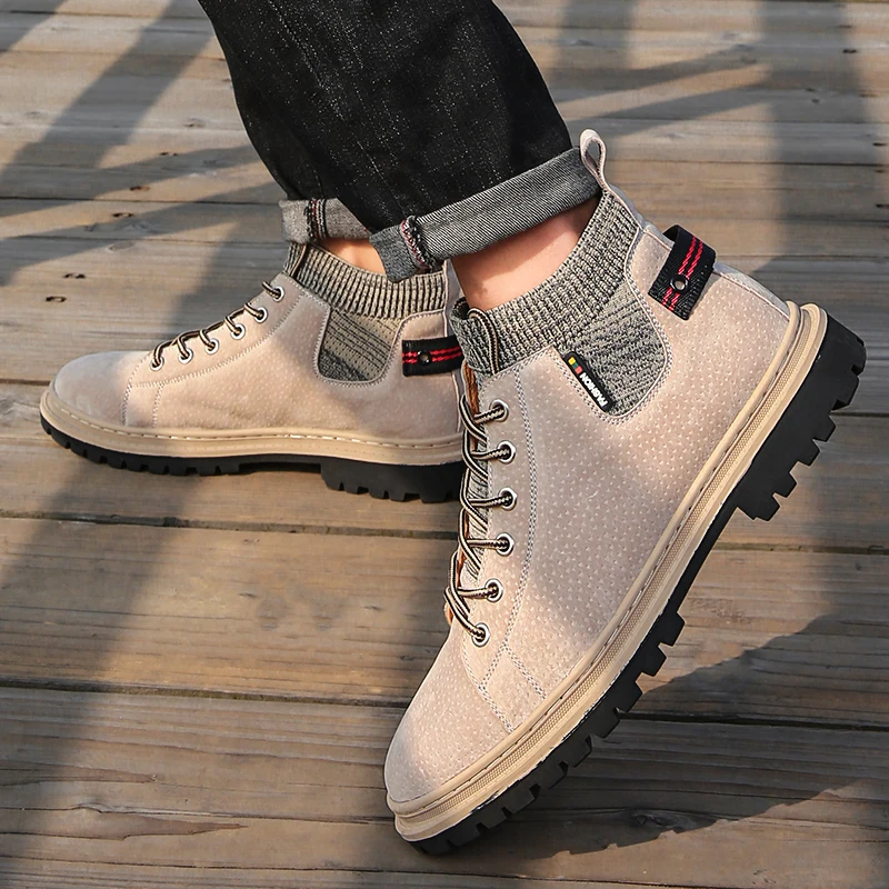 Super Cool Mens Casual Boots Hard-Wearing Men Winter Boots Anti-Slip High Boot Men Good Quality Security Boots Mens Brand