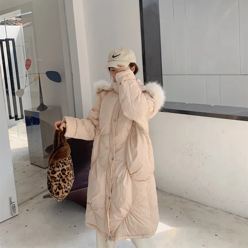 

2019 New Style Dongdaemun down Jacket Cotton-padded Clothes Women's over-the-Knee Mid-length Thick Loose-Fit Korean-style Fashio