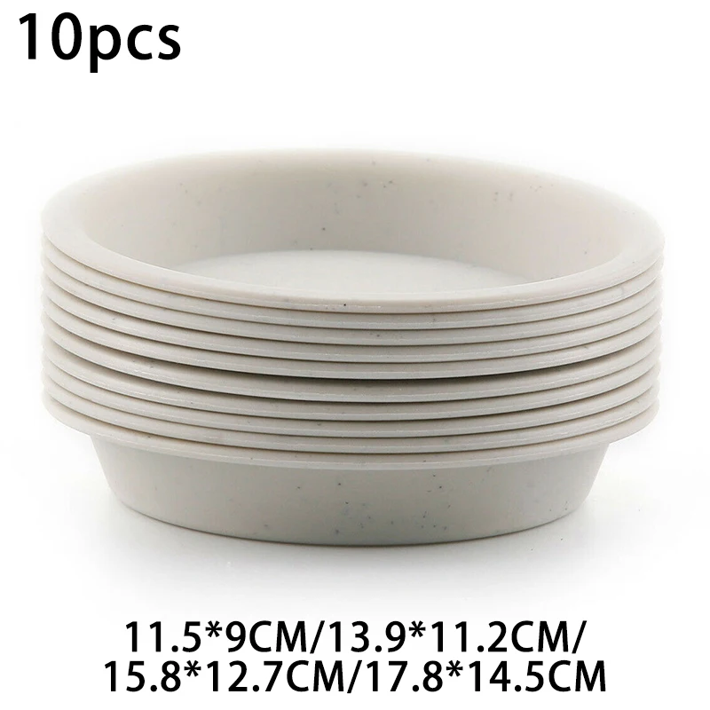 PP Round Succulent Plant Flower Pot Trays Planter Saucer Tray Flat-Side Watering Flowerpot Base flower pots plant saucer flowerpot holder plastic plant saucer 10pcs
