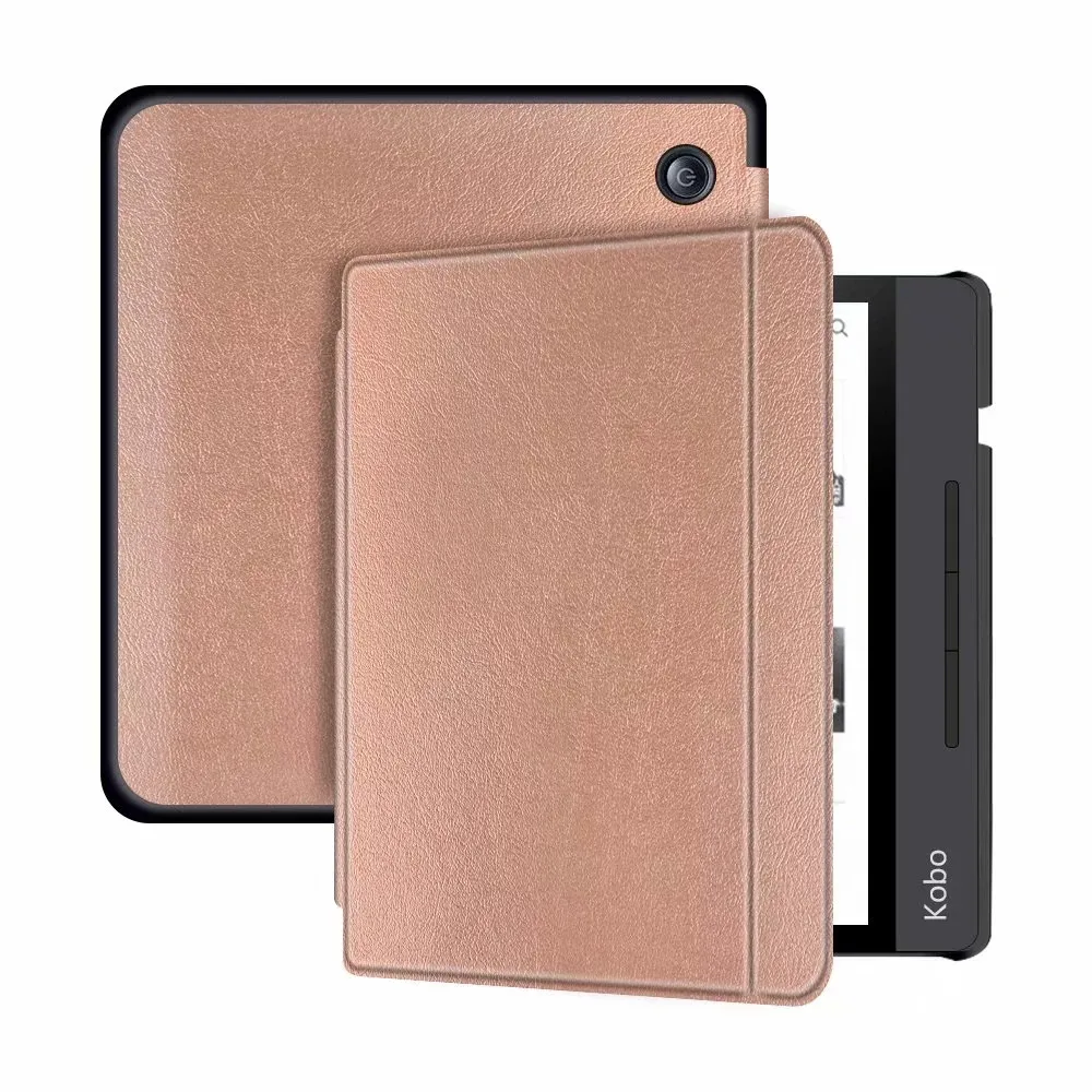 Rose gold Магнитный смарт-чехол-подставка для всех новых " Kobo Libra H2O E-Reader защитный чехол для kobo N873 электронные книги+ пленка+ стилус - Цвет: Rose gold