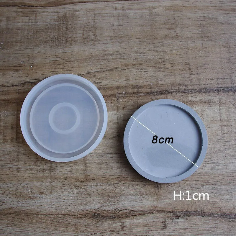 Round Cement Tray Mold for DIY Epoxy Resin and Home Decoration Crafts