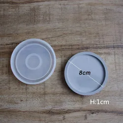 Round Cement Tray Mold for DIY Epoxy Resin and Home Decoration Crafts (8cm round)