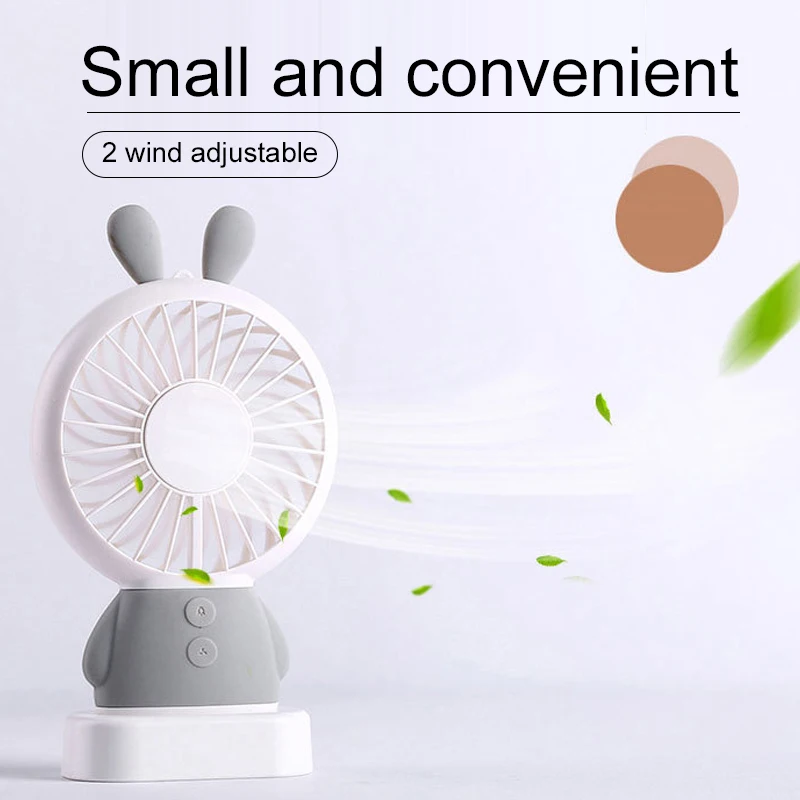 

Coloured Lights Handheld Fan Rechargeable Battery Travel Cartoon Electric Fan Summer with Base Portable Mini Pocket Fan Cooling
