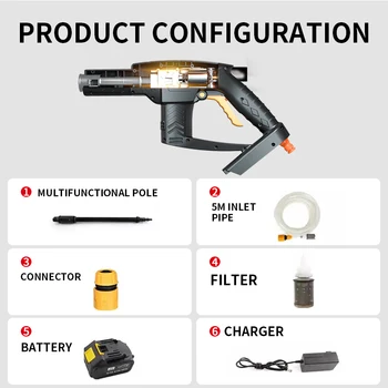 

SQ-01 Wireless Car Washing Machine Small Automatic Water Gun Home Portable High Pressure Water Pump Lithium Battery Car Cleaner
