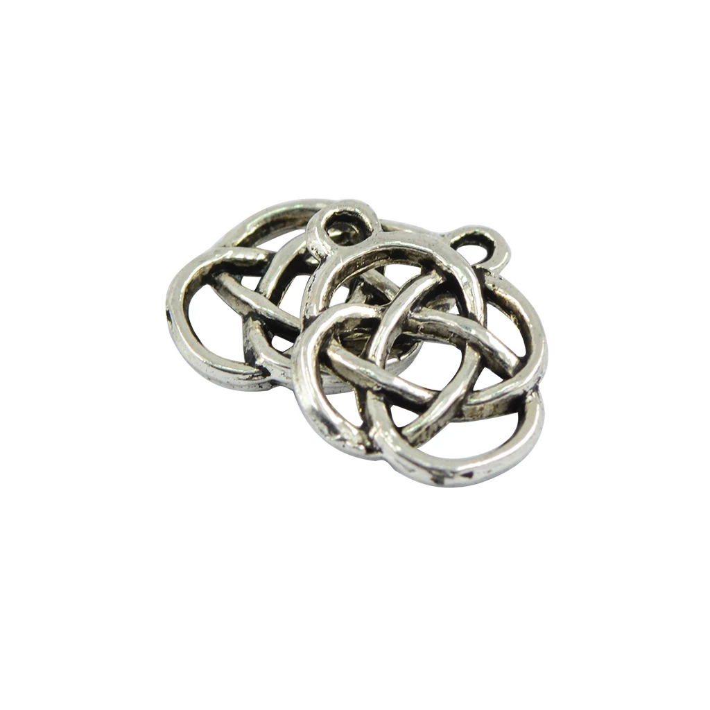 50 Pieces Tibetan silver color Knot Oval Shape Jewelry Making Charms Pendant DIY Craft Earring Bracelet