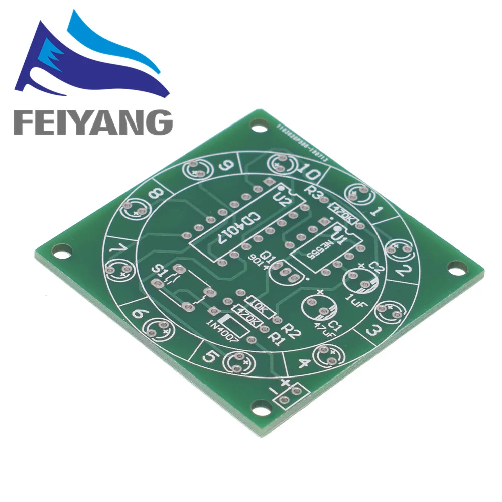 10PCS Lucky Rotary Suite Electronic Suite CD4017 NE555 Self DIY LED Light Kits Production Parts And Components 3-5V