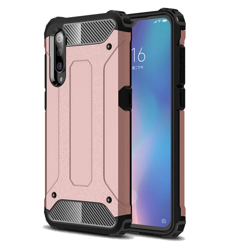 RoseGold Armor Case Роскошный Силиконовый противоударный чехол на ксиоми-ми-9 чехол для телефона Xiaomi Mi 9 чехол Mi 9 SE Case, брони Резиновый защитный чехол на Xiomi Mi 9SE 9T Mi 9 бампер чехлы для сяоми ми 9т про ми 9 се чехол - Цвет: RoseGold Armor Case