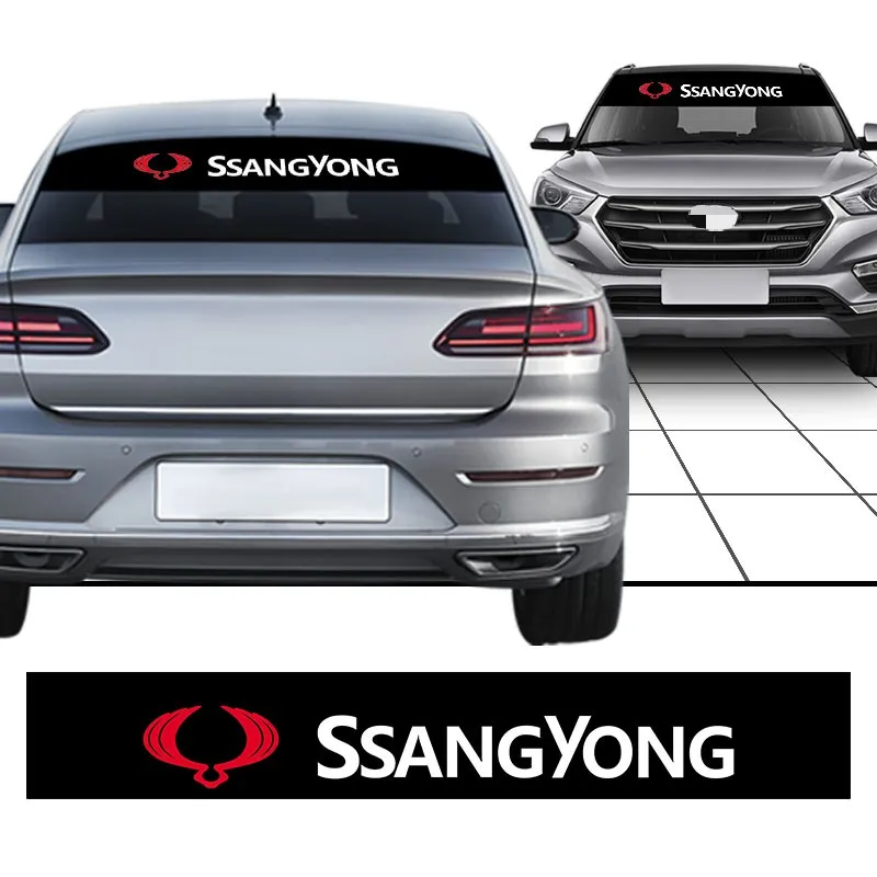 

1pc Car Front Rear Windscreen Decal Car Badge Sticker For SsangYong Actyon Turismo Ssang Yong Rodius Rexton Korando Kyron