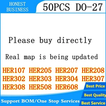 

50PCS Diode Rectifier Silicon Bridge Rectifier HER107 HER205 HER207 HER208 HER302 HER303 HER304 HER307 HER308 HER508 DO-27