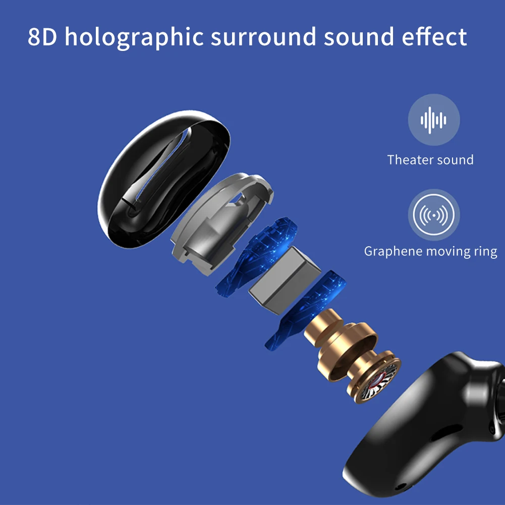 Q82 TWS водонепроницаемые спортивные Bluetooth наушники светодиодный цифровой дисплей вкладыши офисные беспроводные наушники силиконовая крышка устойчивы к поту