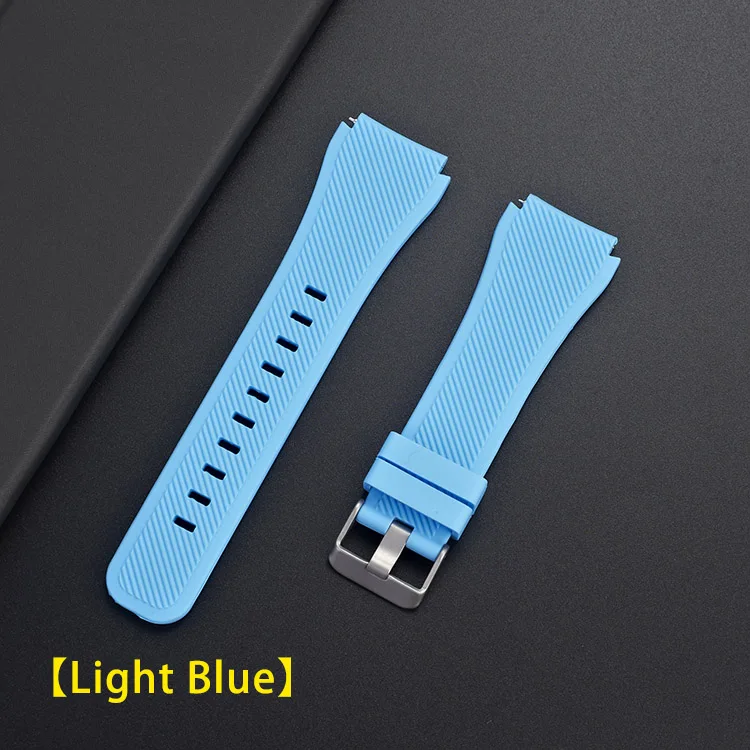 UEBN 22 мм силиконовый ремешок для спортивных часов Xiaomi Huami Amazfit GTR 47 мм/темп/Stratos 2/2S Смарт Браслет для samsung Galaxy Watch 46mm/Шестерни S3 браслет - Цвет ремешка: Light Blue