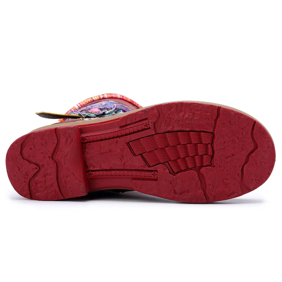 Сапоги до колена в стиле ретро, в богемном стиле; женская обувь; женские ковбойские ботинки из натуральной кожи; винтажные женские ботинки на плоской подошве, на молнии; Новинка года