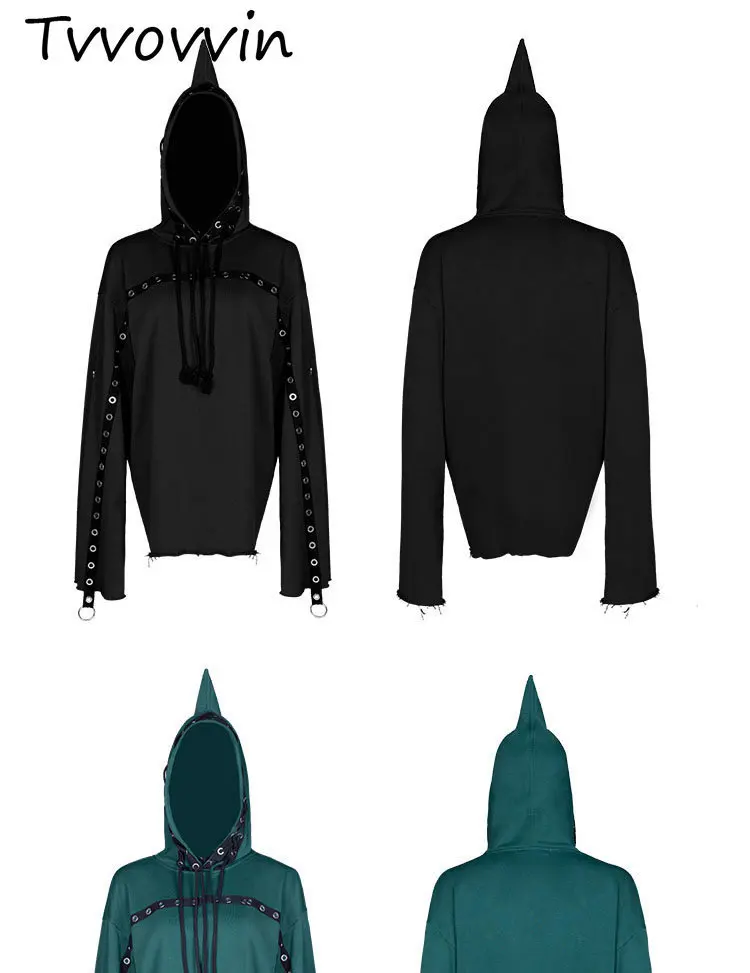TVVOVVIN Vintage Slim Hoodies Women Clothes Drawstring New Pullover Cold Wind Flare Sleeve Patchwork Casual Hoodies D186