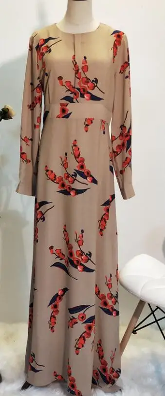 Mother Dress Siskakia/мусульманское платье для мамы и дочки; милое платье трапециевидной формы с вишневыми цветами; Цвет хаки; одинаковые комплекты для семьи; одежда для мамы и дочки - Цвет: Mother Dress