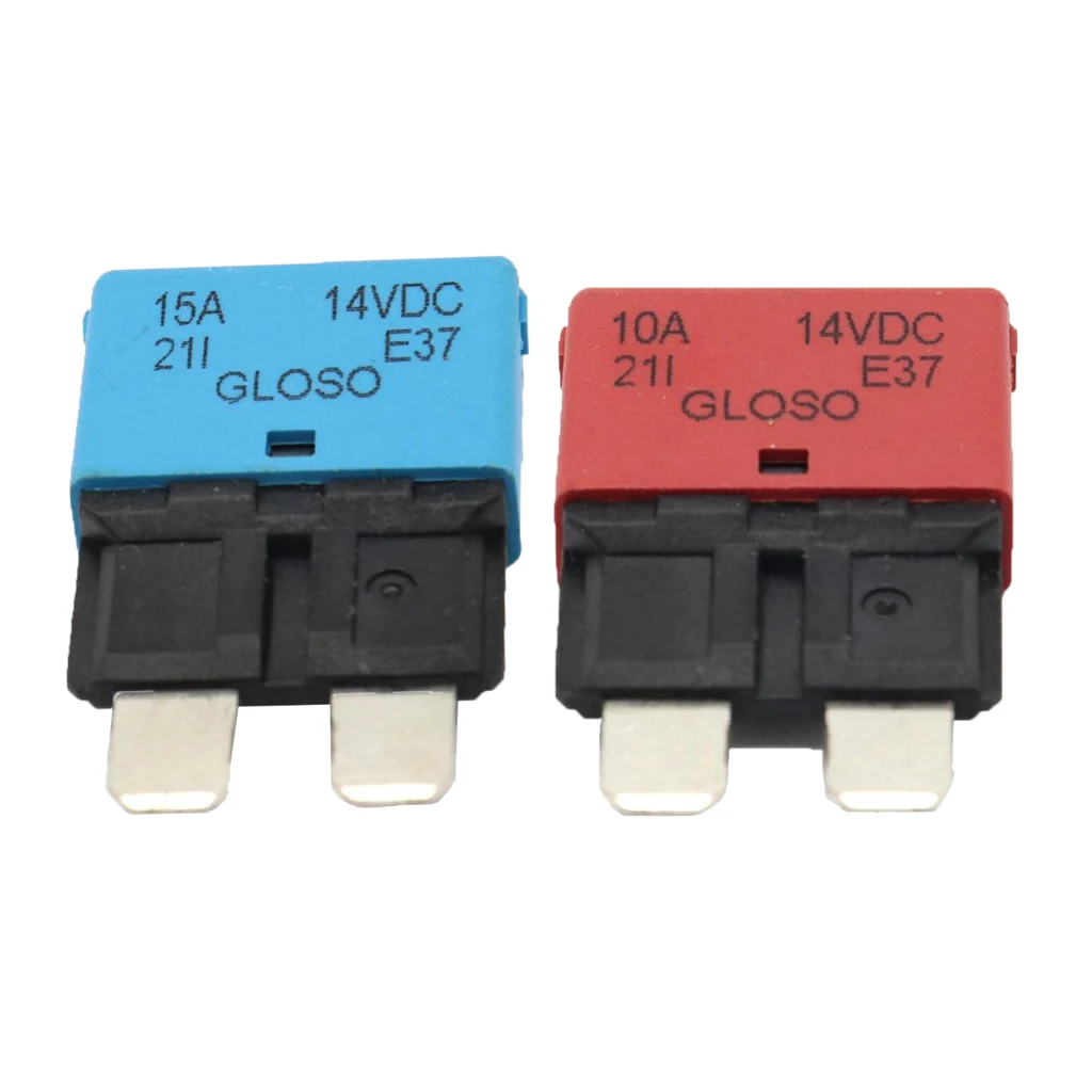 2Pack Blade Fuse Circuit Breaker Automatic Reset Marine 15A/10A