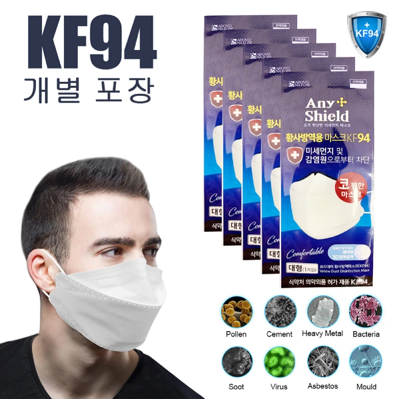 

1-20pcs KF94 Mask Face 94% Filtration Anti Virus COVID-19 Anti Mouth Mask 4 Layers Protective Dustproof Disposable Breath Mask