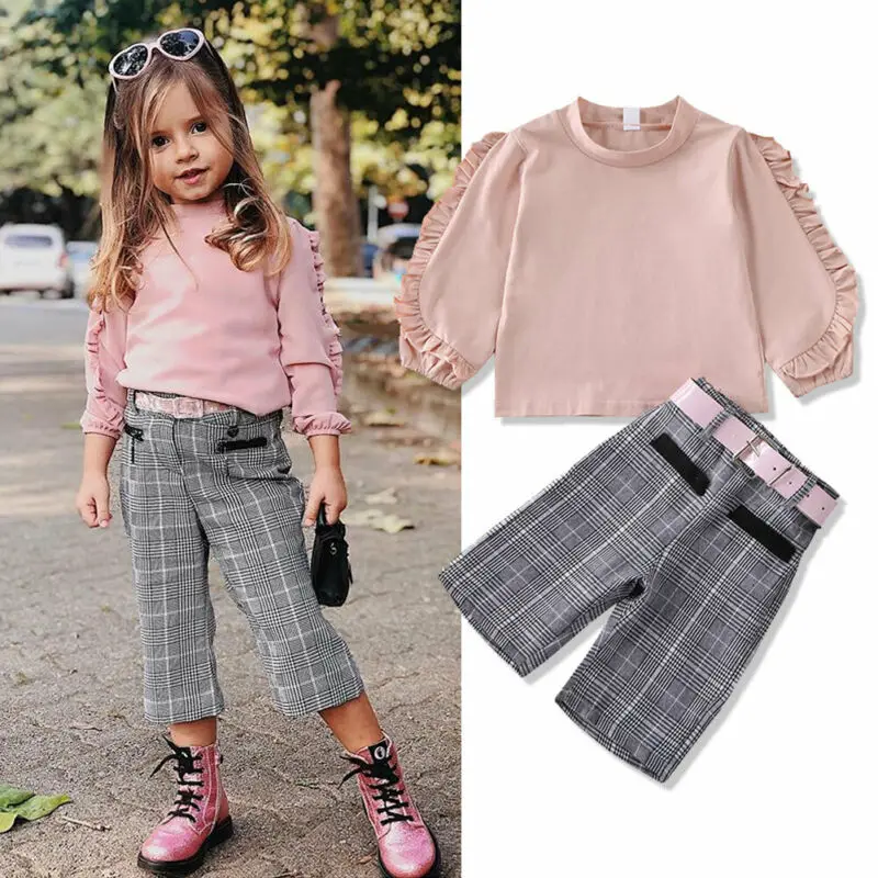 Новинка 2020 модная детская одежда для маленьких девочек 3 предмета весенние топы с