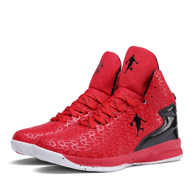 Высокие баскетбольные кроссовки Jordan, мужские амортизирующие уличные кроссовки, дышащая спортивная обувь, нескользящая Баскетбольная обувь, большие размеры 36-47 - Цвет: Красный