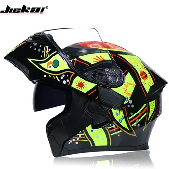 

FREE SHIPPING JIEKAI Motorcycle Flip up Winter helmets God Sun Safety Racing Motocross Capacete Quad Dirt Bike helmet