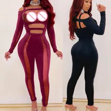 Slim Womens Jumpsuit Fashion Sexy Solid Color Long Sleeve Hollowing Out Skinny Jumpsuit Autumn Monos de Fiesta 2020 New Hot E Slim Womens Jumpsuit Fashion Sexy Solid Color Long Sleeve Hollowing Out Skinny Jumpsuit Autumn Monos de Fiesta 2020 New Hot E