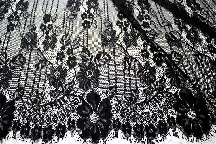 

150cm width x 300cm length classic french lace fabric eyelash lace 2019 high quality wedding dress craft lace applique