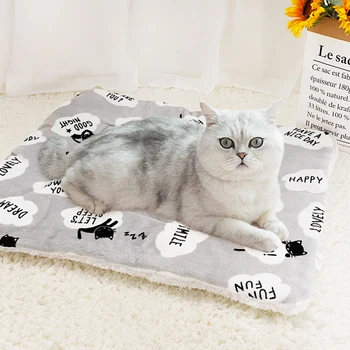 

Pet sleeping mat dog blanket dog bed soft wool pad puppy cat dog mattress warm sleep mattress kennel small sized dogs