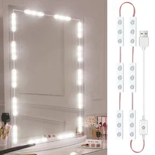 Lampe de remplissage LED USB 5V pour miroir de courtoisie, interrupteur tactile/capteur 4000K, intensité variable, pour Table de maquillage et chambre à coucher