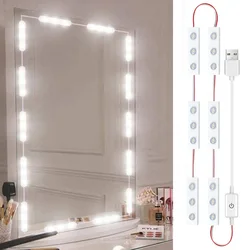 Lampe de remplissage LED USB 5V pour miroir de courtoisie, interrupteur tactile/capteur 4000K, intensité variable, pour Table de maquillage et chambre à coucher 
