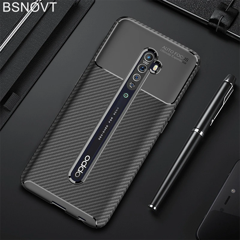 

For OPPO Reno 2 Case Soft Silicone Slim Carbon Fiber Shell 6.5" Anti-knock Phone Case For OPPO Reno 2 Cover For OPPO Reno2 Case