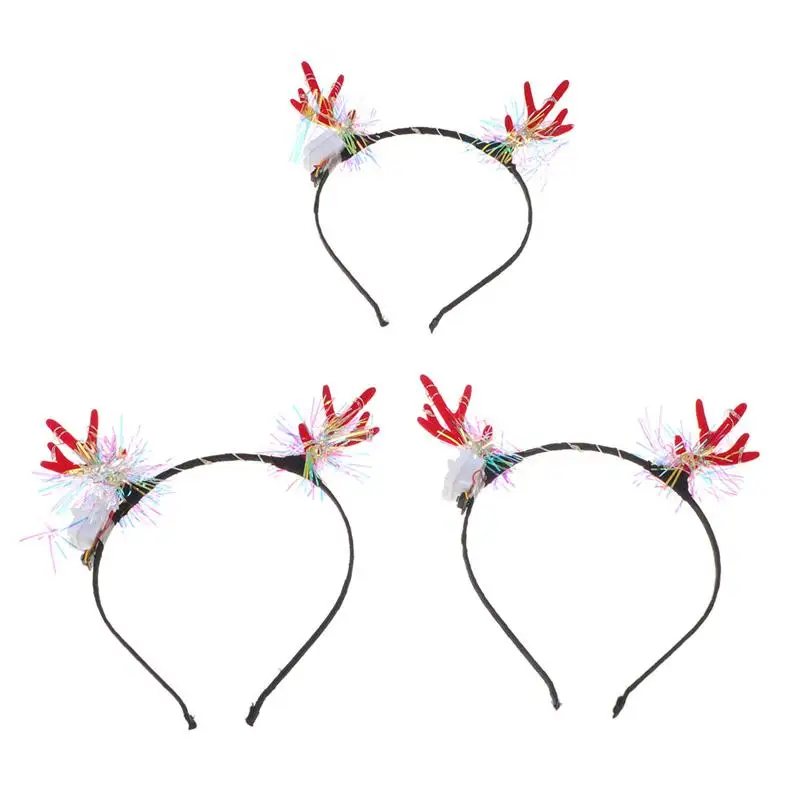 3 Pcs Party Headband 10 LEDs Lovely Antlers Charming Glowing Hair Band Headdress for Cosplay Party Halloween