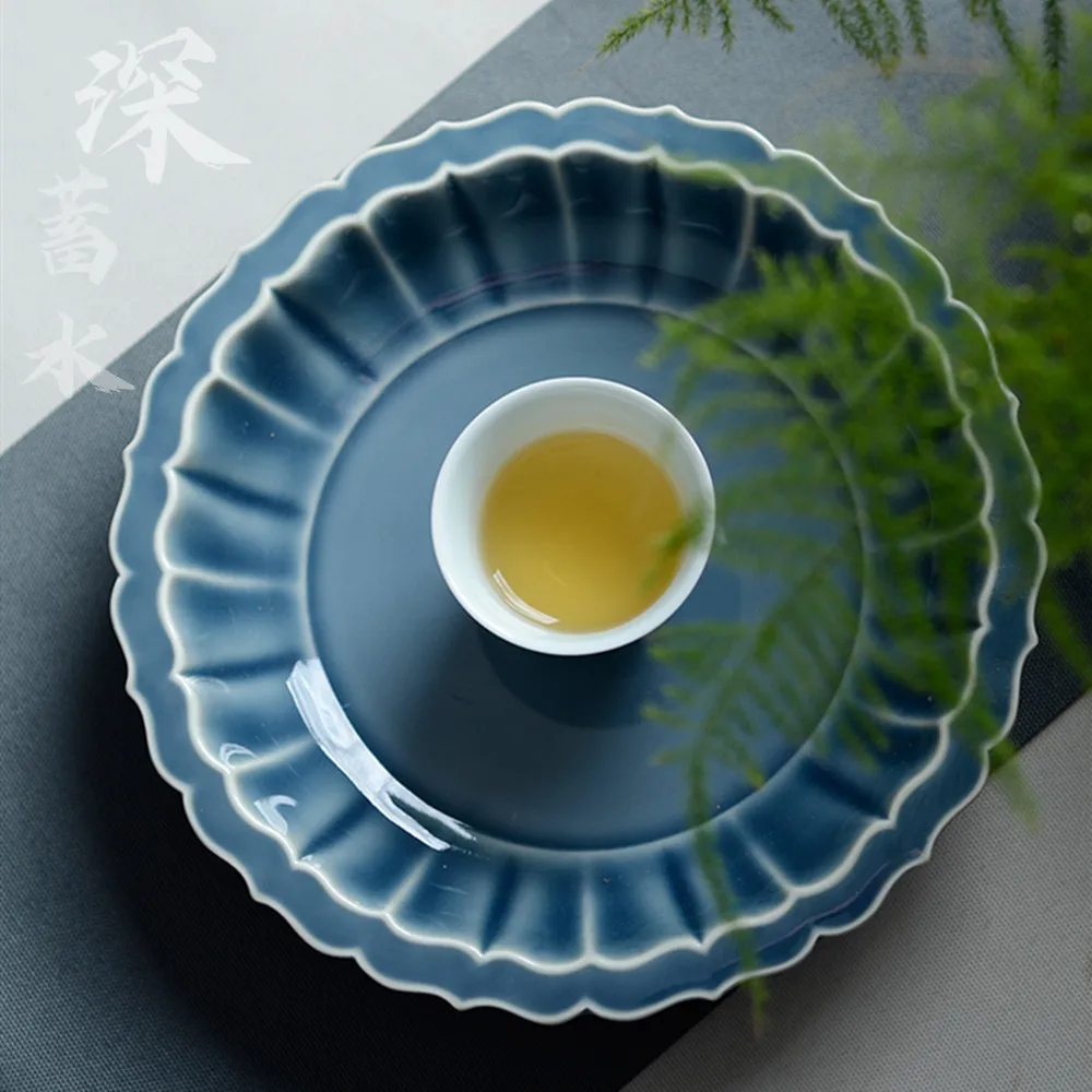 

Jindezhen High Temperature Ceramics Pot Bearing Refreshments Disc Do Blister Disc Shadow Green Pot Inherits Ji Qing Do Bubble