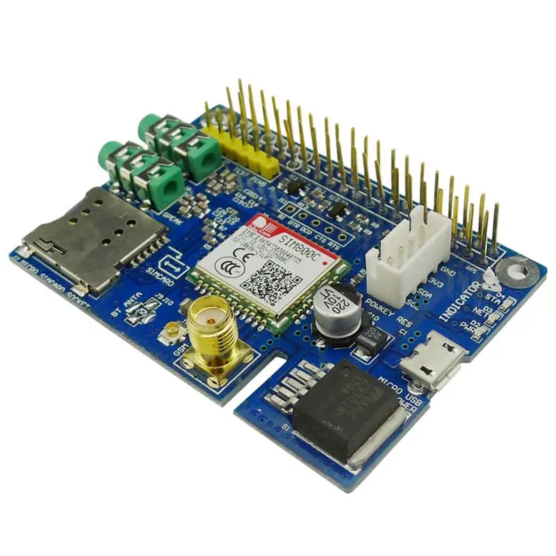 SIM800C GSM GPRS модуль четырехдиапазонный макетная плата для Raspberry Pi