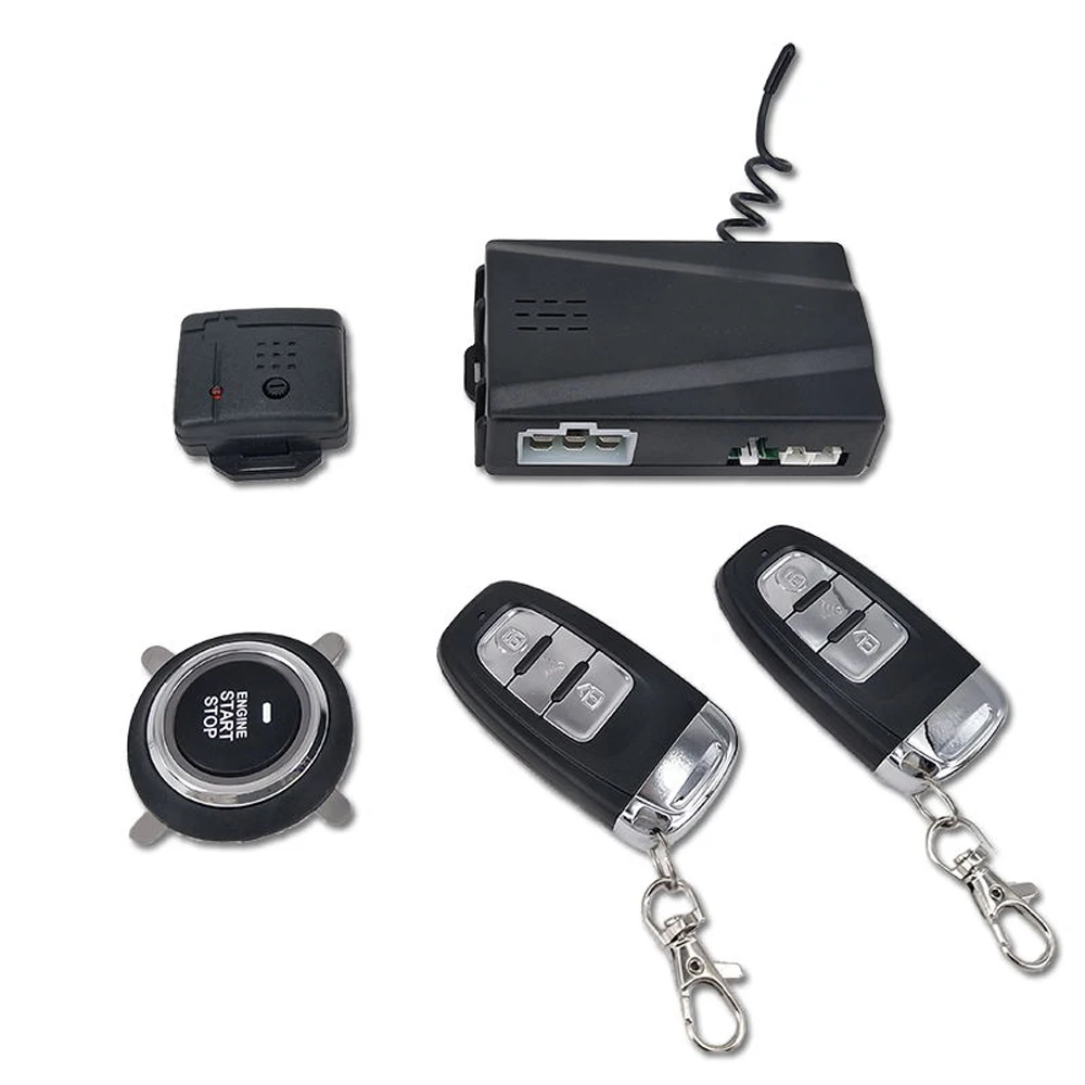 

12V Car Alarm Passive Keyless One Button Start Remote Control System Auto Central Lock Push Button Start Stop Automotive PKE