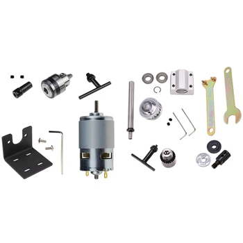 

1 Set No Power Diy Woodworking Cutting Grinding Spindle Trimming Belt & 1 Set Dc 12-24V Lathe Press 775 Motor