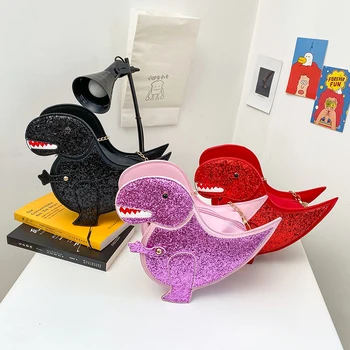 

Women Bags Fashion Leather Shoulder Bag Girl Travel Mobile Phone Bag Dinosaur modeling Bags For Women 2020