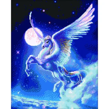 

Diamond embroidery creative full round diamond pegasus diamond painting handmade home decoration mosaic art
